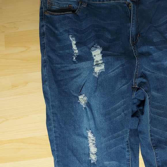 Chic Soul Plus Size Distressed Ripped Stretch Jean - Picture 4 of 9